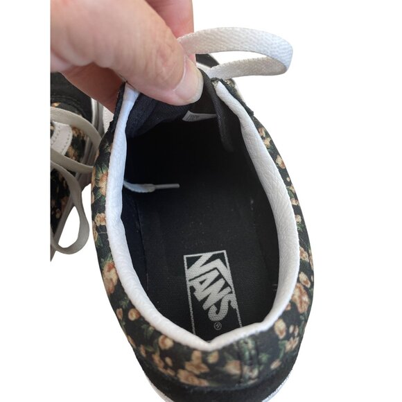 Vans Old Skool Mens Black Floral leather Low Sneakers Size 10 SKU 8394 - Picture 9 of 12